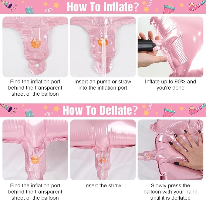 Happy Birthday Balloons Banner Pink, 16Inch Polyester Film Light Pink Foil - Image 7
