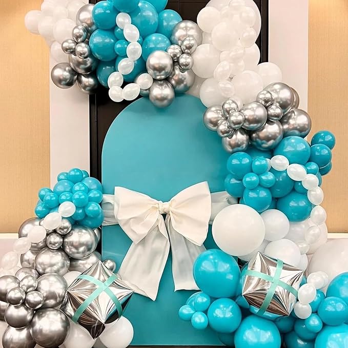Voircoloria 105pcs Teal Party Latex Balloons, 12inch | - Image 4