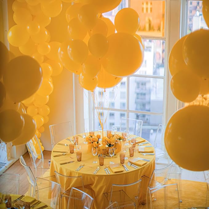 PartyWoo Yellow Mustard Yellow fall Latex Helium Balloons 100pcs | 12 Inch - Image 6