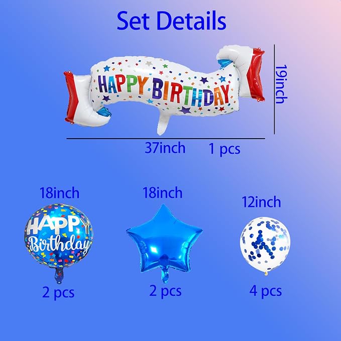 Birthday Decoration Set Colorful Happy Birthday Banner Balloon - Image 2