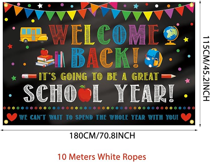 Colorful Welcome Back It’s Going to be a Great School Year Backdrop Banner | 71 - Image 2