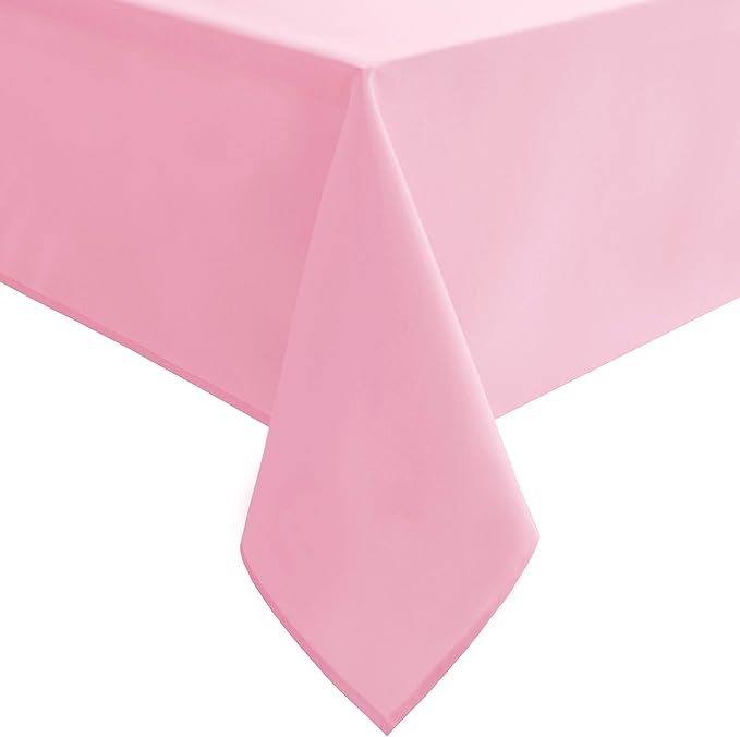 Hiasan Pink Tablecloth for Rectangle Tables - Waterproof and Spillproof Washable Fabric Table Cloth for Dining Room Kitchen Party, 60 x 84 Inch