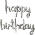 Silver Happy Birthday Balloons Banner 16 Inch Mylar Foil | Happy Birthday by Unknown