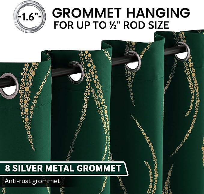 Yakamok Emerald Green Blackout Curtains - Image 3