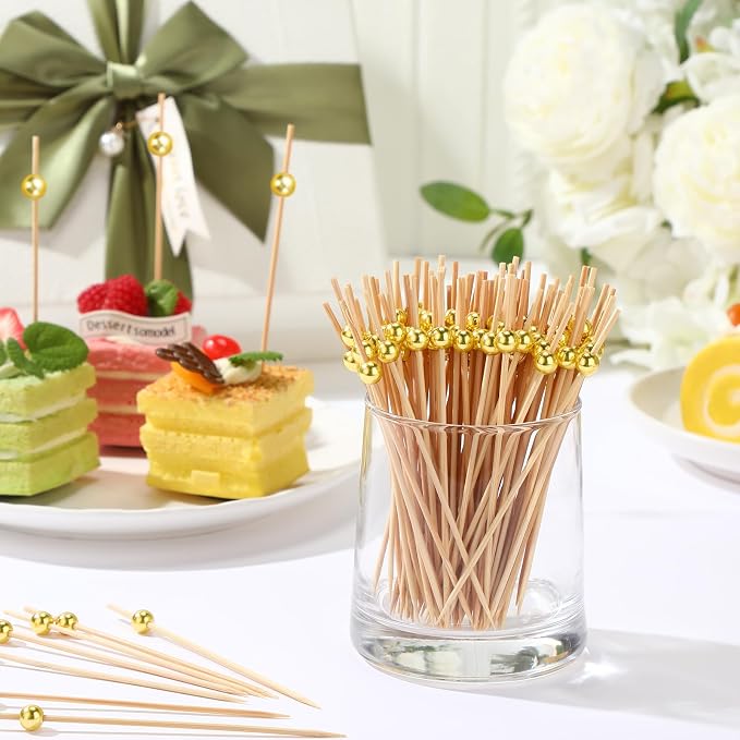 Reallnaive 600 Pcs Cocktail Pick Pearl Fancy Toothpick - Image 3