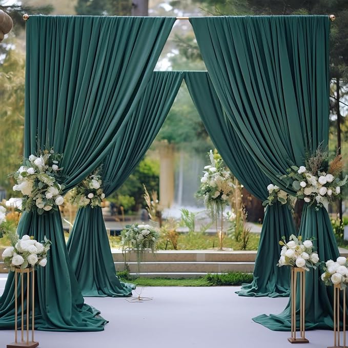 50ftx10ft Wrinkle Free Hunter Green Backdrop Curtains - Image 7