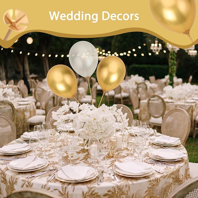 PP OPOUNT 35 PCS Gold Balloon Sticks, 12.6 inches, Party Decoration, - Image 7