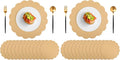 60 Pcs Kraft Paper Placemats, 13.5 Inch Scalloped Placemat Disposable Round by NatNarr