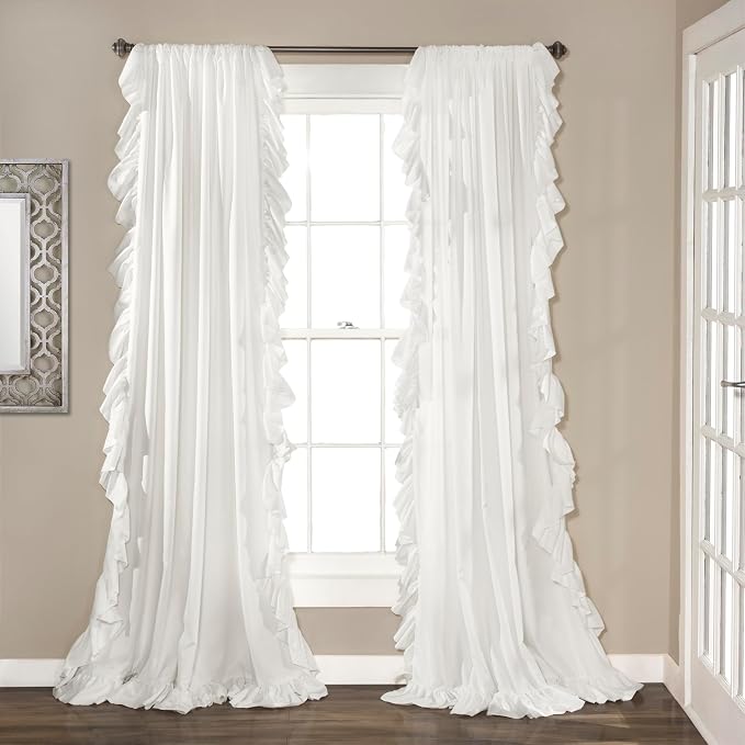 Lush Decor Reyna Ruffle Window Curtain Panel Set, Living room, or Dining Room by LushDecor