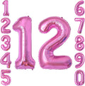 Pink Number 12 Balloon 40 Inch, Sleek Metallic Foil Party Supplies | Stunning by Unknown