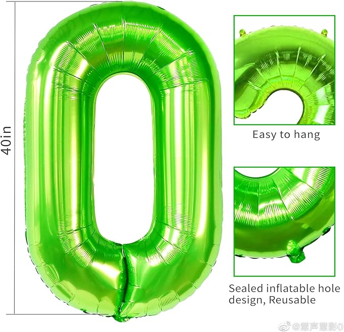 40 inch Number Balloon 0-9 Green Large Number 4 Balloons, Digital Balloons - Image 5