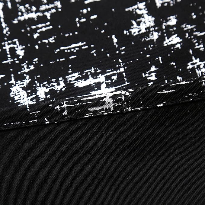 Taisier Home Silver Foil Print Linen Textured Curtains Geometric Dots Pattern - Image 6