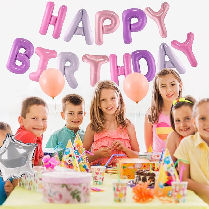 CANREVEL Happy Birthday Banner Decoration + 12Pcs Star Balloon, - Image 5