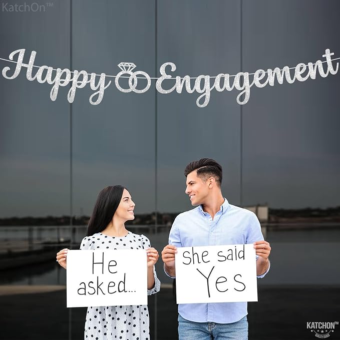 KatchOn, Glitter Happy Engagement Banner, Pre-Strung - Image 6