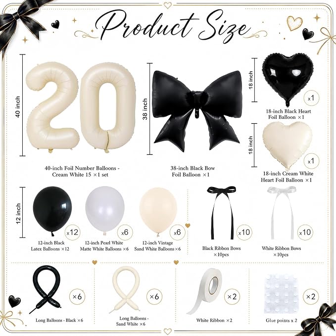 Beige 20 Balloon Number, 20th Birthday Decorations - Image 3