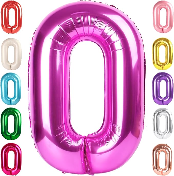 Number 0 Balloon Birthday Decorations, 40In Rose Purple Balloons by Mluchee
