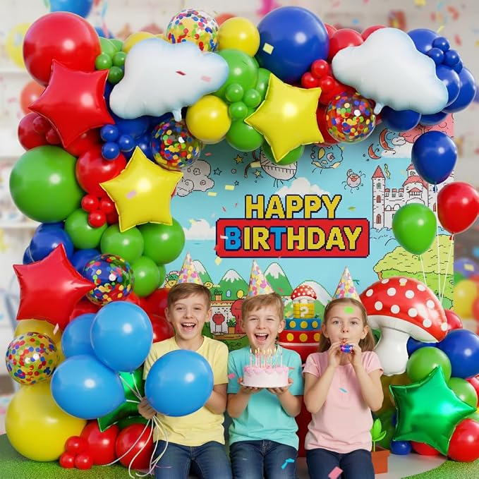 Red Blue Green Yellow Balloon Arch Garland Kit 172pcs - Image 6