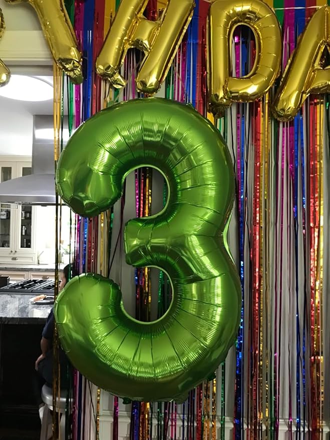 Number Balloons Dark Green 3 Balloon 40 inch - Image 4