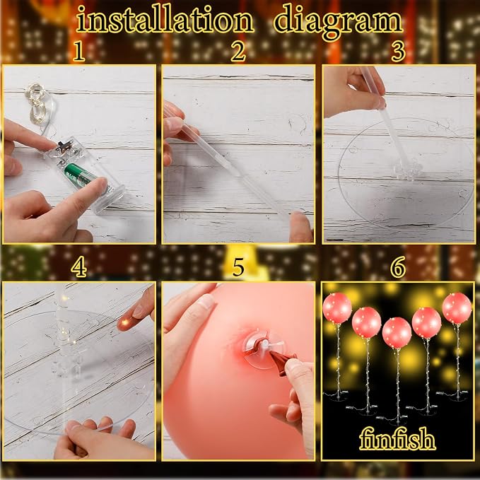 Liliful 30 Sets of Balloon Stand Kit and LED Fairy Lights Centerpieces Include - Image 4