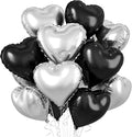 Black Silver Heart Balloons by BIAPIAN