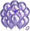 Bezente Metallic Purple Latex Round Helium Party Balloons 100 Pack 12 inch | by Bezente
