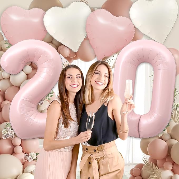 Pink 70 Balloon Number Pastel Pink 70th Birthday Party Decorations - Image 3