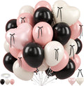 Pink and Black Heart Balloons, for Wedding Valentines Women Brithday by FEYG