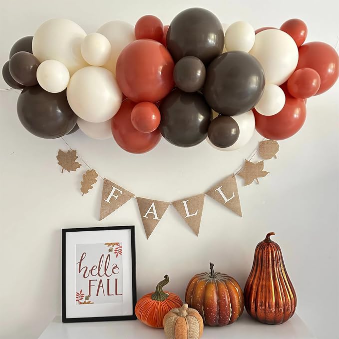 Dark Brown Balloons for Boho Baby Shower Birthday Fall Party Decorations | - Image 5