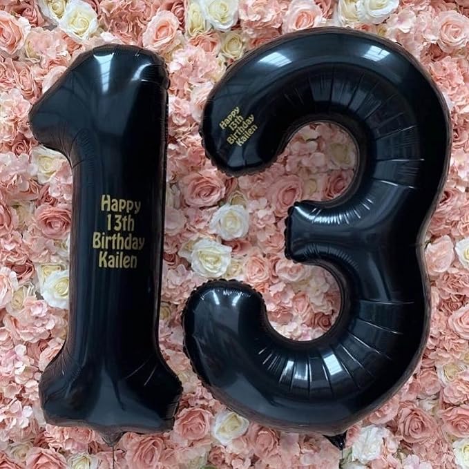 40 Inch Black 13 Number Balloons Giant Jumbo Huge 13 or 31 Foil Mylar Helium - Image 5
