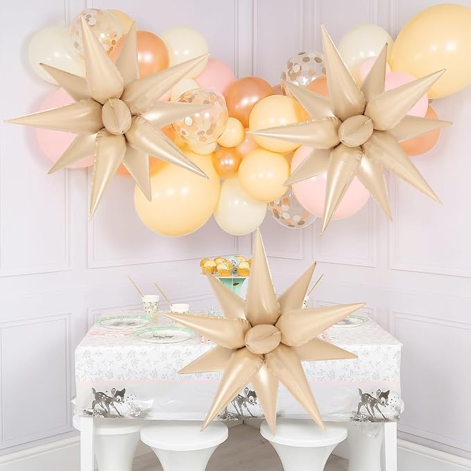 72 Pcs Star Balloons Foil Explosion Balloons Magic 12 Point Star Cone Balloon - Image 2