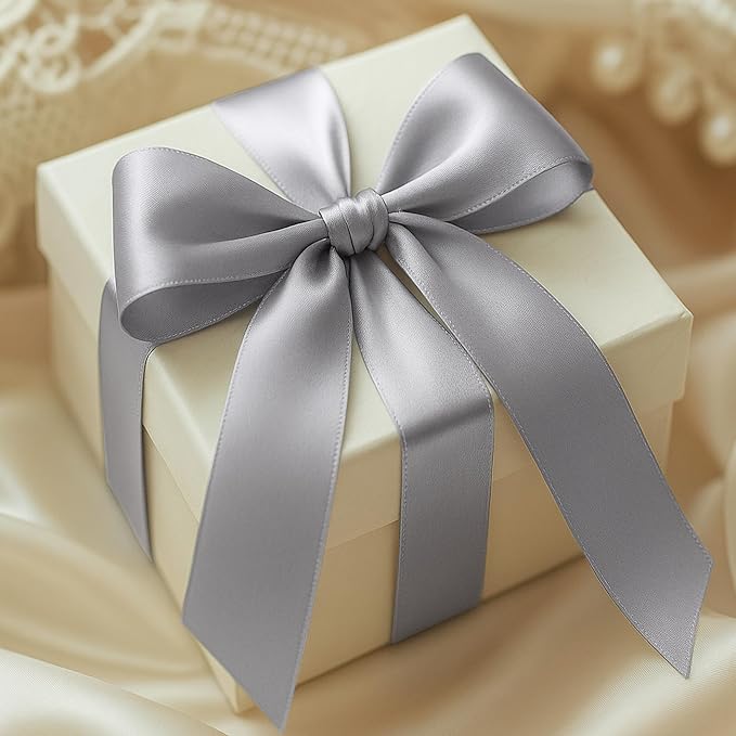 30Yards 1 1/2In Gray Ribbon for Gift Wrapping Birthday Holiday Decor Crafts | - Image 5