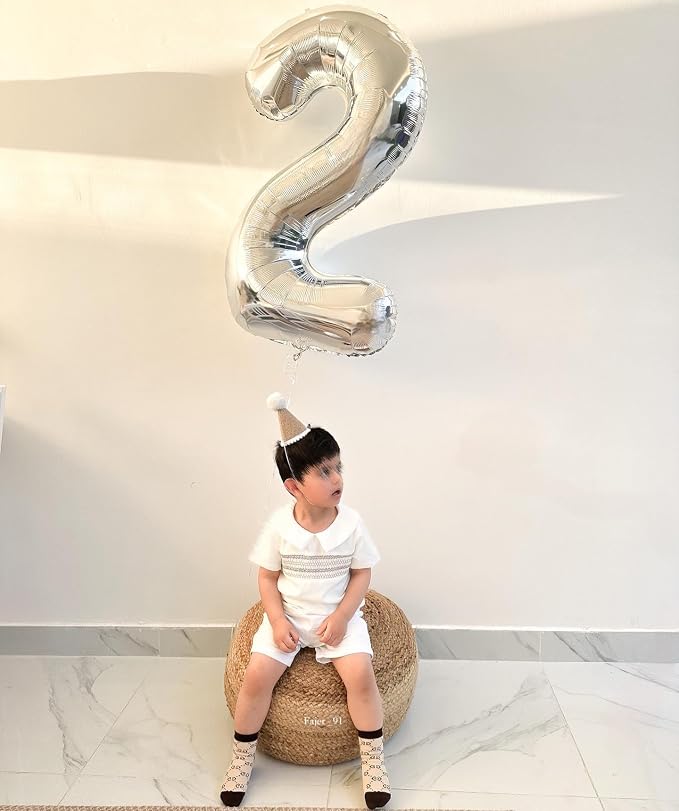 Silver Number 2 Balloon 40 Inch, 2nd Birthday Party Decorations Men Women | - Image 3