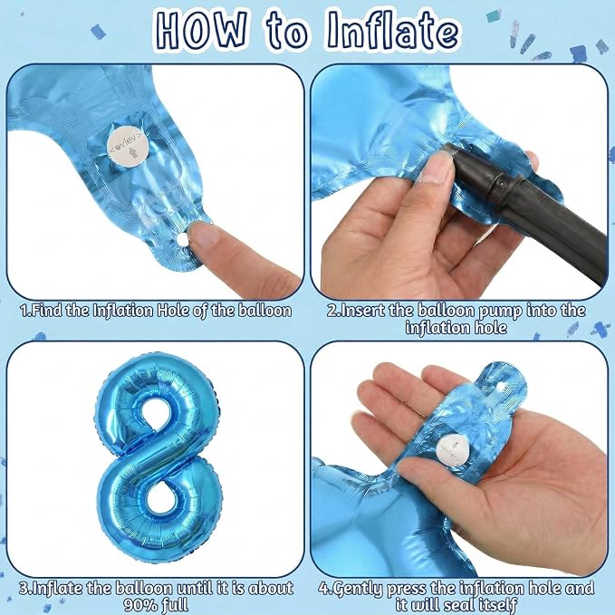Light Blue Number 18 Balloon 40 Inch, Foil Numeral - Image 5