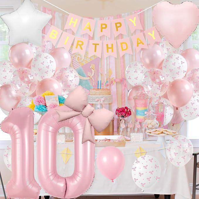 10th Pink Bow Party Decorations - Image 6