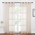 NICETOWN Taupe Sheer Curtains 96 inches Long, Grommet Voile Textured Airy Sheer by NICETOWN