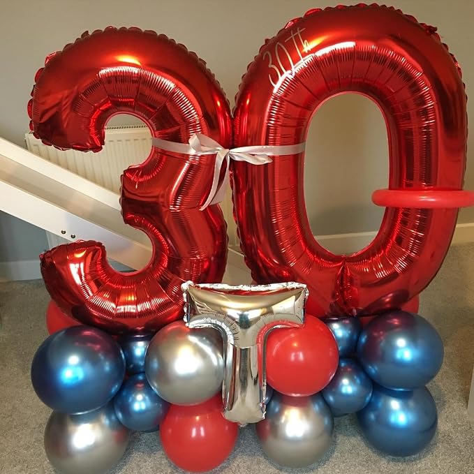 3rd Birthday Number Balloons for Girls Kids, 40 Inch Red Number Balloons 3 - Image 7