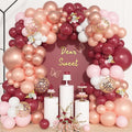 157Pcs Burgundy Rose Gold Balloons Garland Arch Kit | Different Sizes Pink by OUDDYLIFE