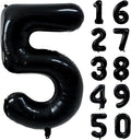 40 inch Black 5 Number Balloon Giant Foil Helium Balloons Black Large Digital by Yeodong