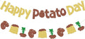 Happy Potato Day Banner, Pre-strung | Brown Glitter Potato Decor by Suagelaz