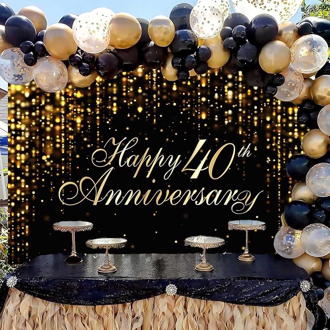 Happy 40th Anniversary Backdrop - Image 2