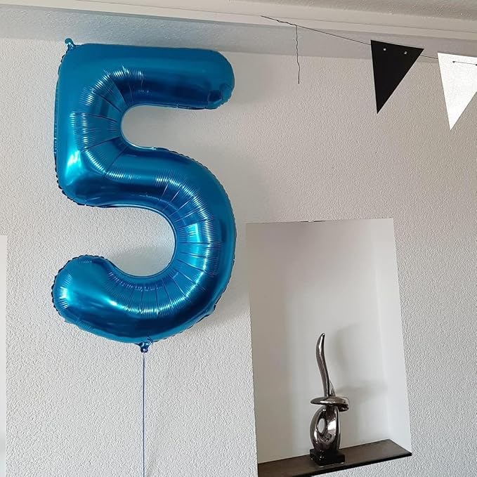 40 inch Blue Number Balloon Giant Foil Helium Balloons Blue Number 5 Balloon - Image 6