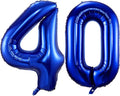Navy Blue 40 Balloon Numbers, 40 Inch Dark Blue 40 Birthday Balloons Large Foil by BBPOOL