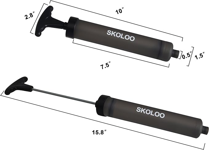 SKOLOO 10" Portable Hand Air Ball Pump Inflator Kit - Image 5