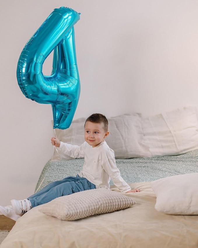 Light Blue Number 2 Balloon 40 Inch, 2nd Birthday Decorations Men Women | Foil - Image 7