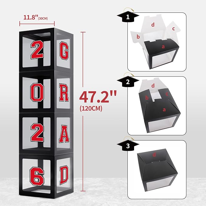 Party Spot！2026 Red and Black Graduation Party Decorations - Image 4