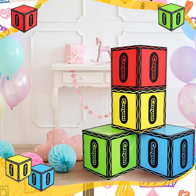 Denylo pro 4 Pcs Back to School Crayon Balloon Box Decoration Large Crayon Boxes - Image 7