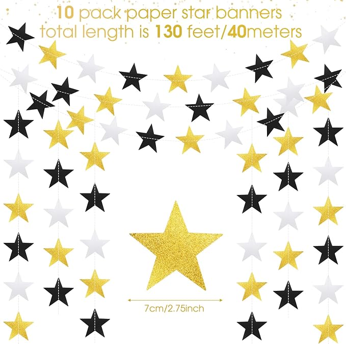 Patelai 130 ft Star Garland Banner Decor - Image 2