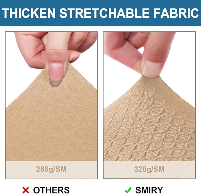 Smiry Waterproof Seat Covers for Dining Room Chairs, No Rear Covers | Stretch - Image 4