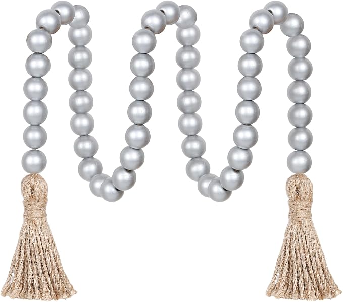 Meplait 39in Wood Bead Garland, Farmhouse Beads by Meplait