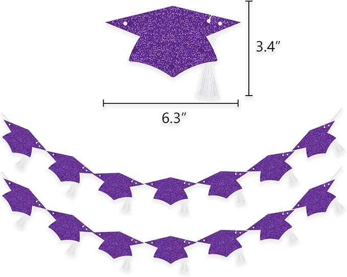 Graduation Cap Tassel Banner Party Decoration Congratulations Hat Garlands - Image 2